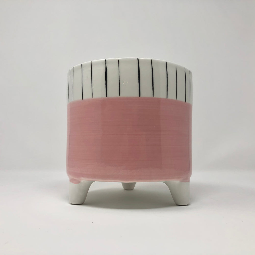 Footed Pink Planter